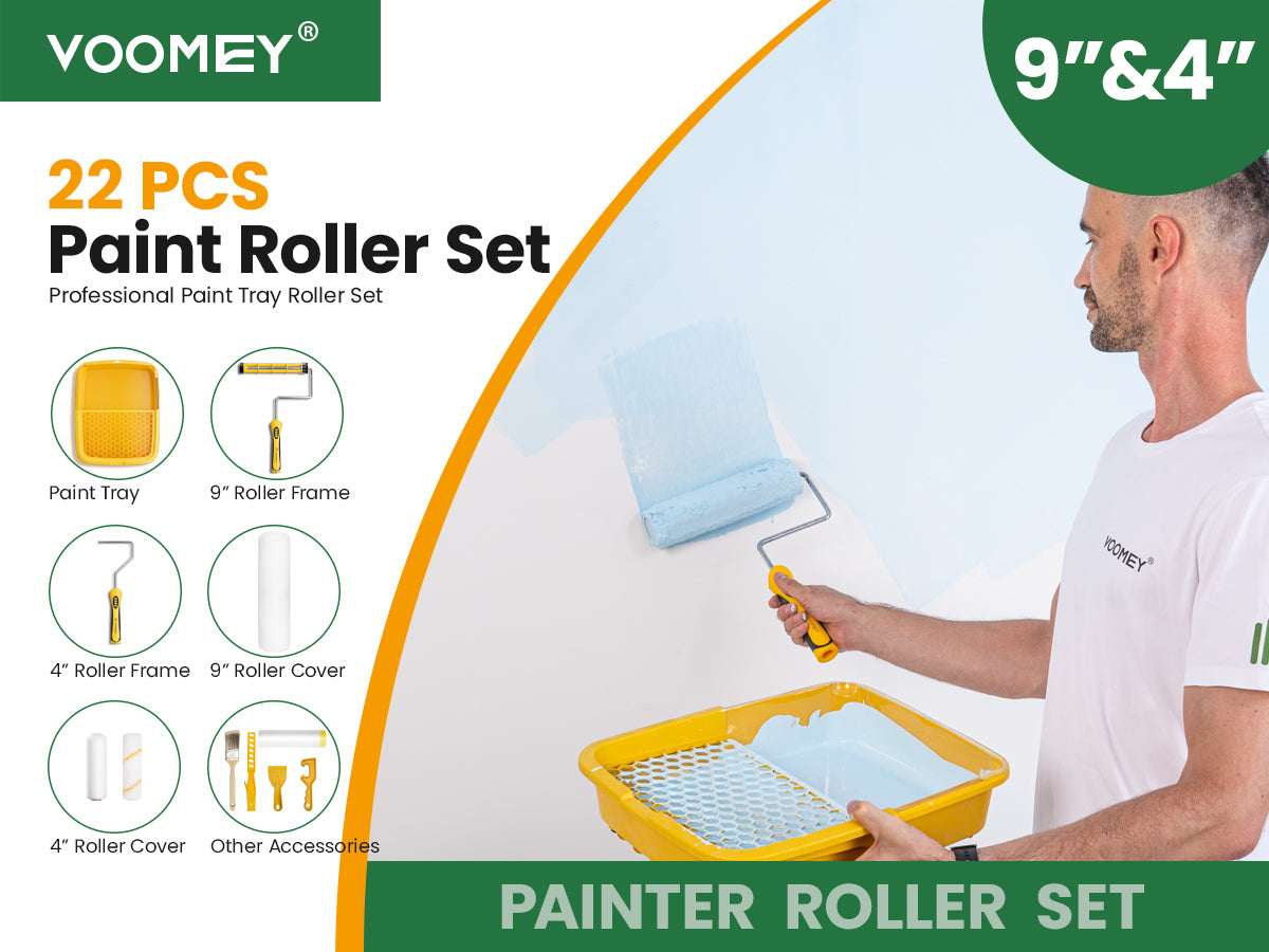 22 Pcs 9 Inch 4 Inch Paint Roller Kit
