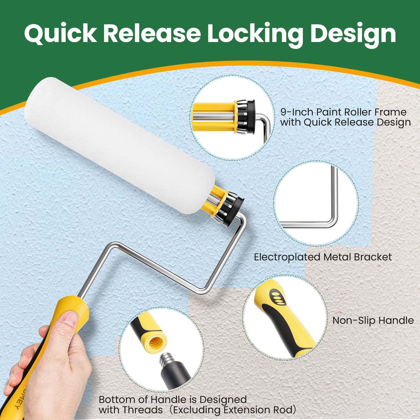 22 Pcs 9 Inch 4 Inch Paint Roller Kit