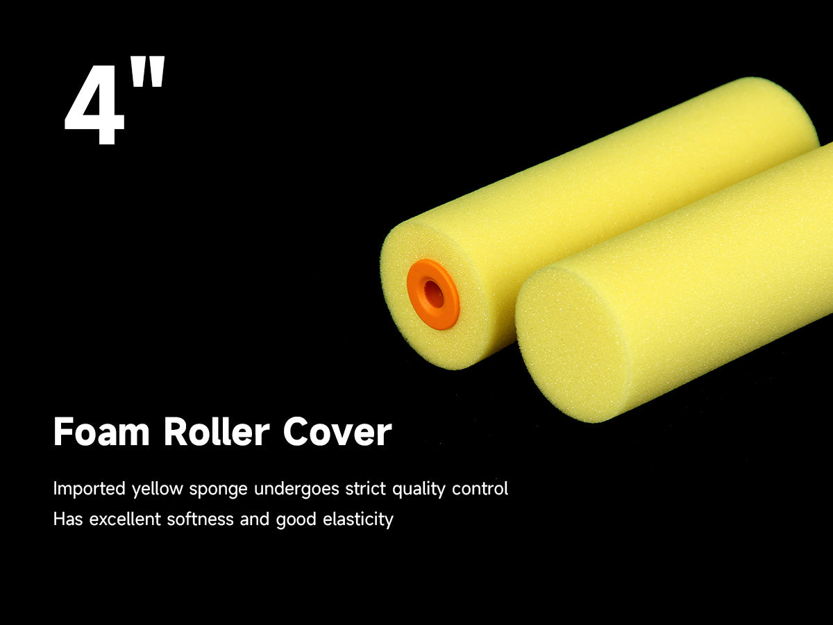 VOOMEY 4 Inch 24 Pack of Flat Head Foam Paint Rolle