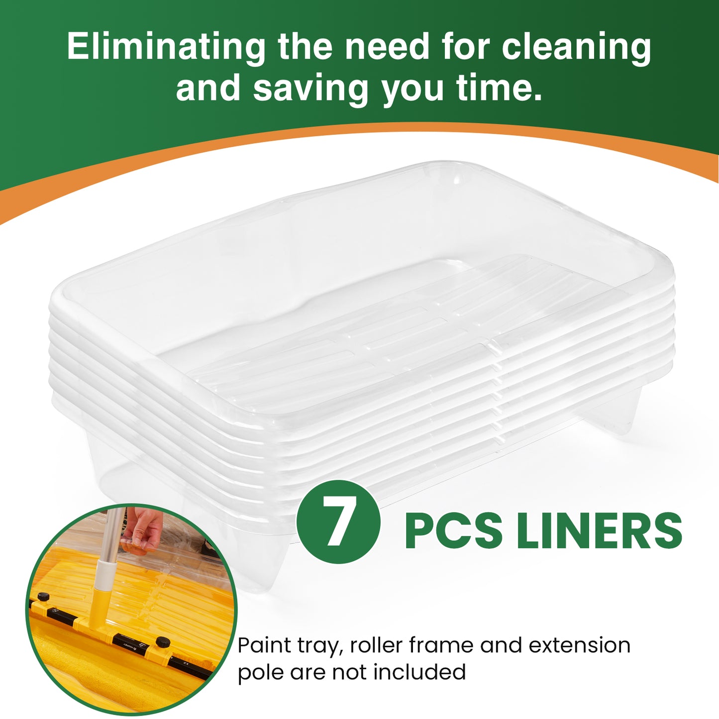 7 Pcs 18 Inch Paint Tray Liners and 6 Pcs 18 Inch Roller Covers