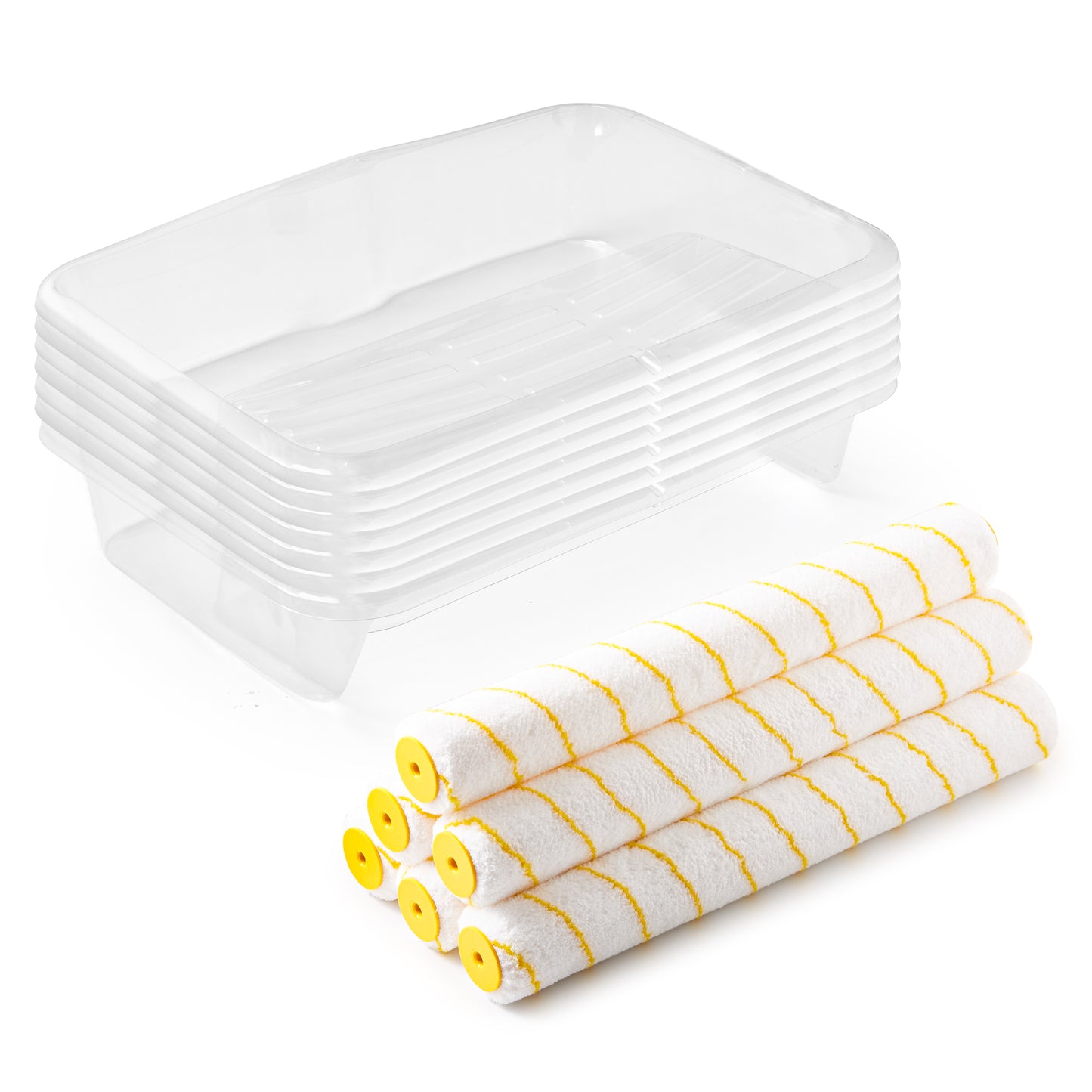 7 Pcs 18 Inch Paint Tray Liners and 6 Pcs 18 Inch Roller Covers