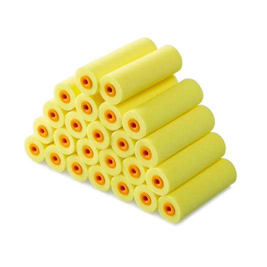 VOOMEY 4 Inch 24 Pack of Flat Head Foam Paint Rolle