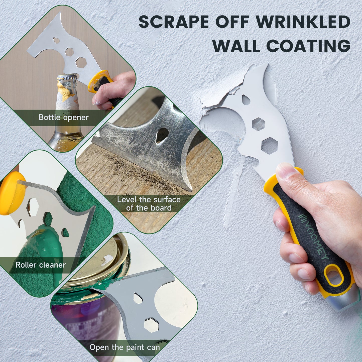 Voomey All-in-One 12-in-1 Stainless Steel Putty Knife and Scraper
