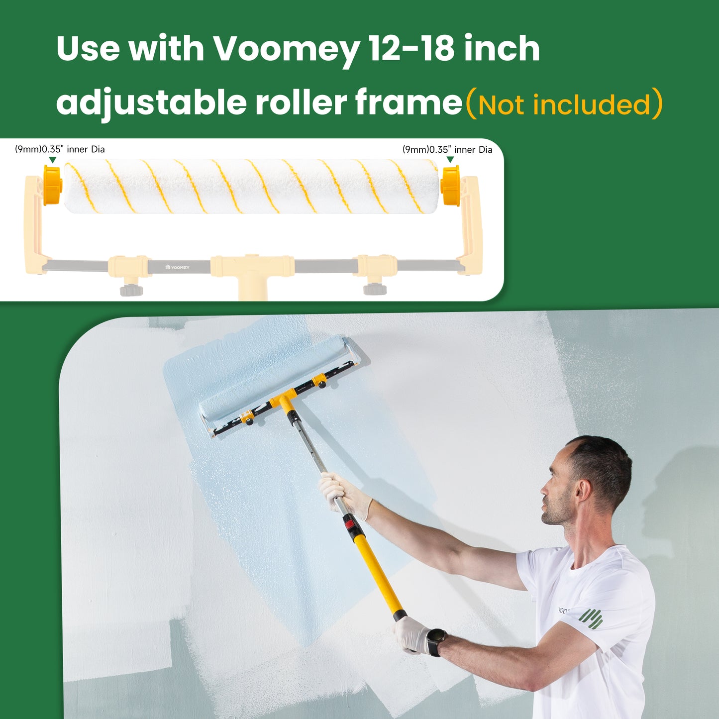 VOOMEY 18-Inch Microfiber Roller Set - 3-Piece Pack
