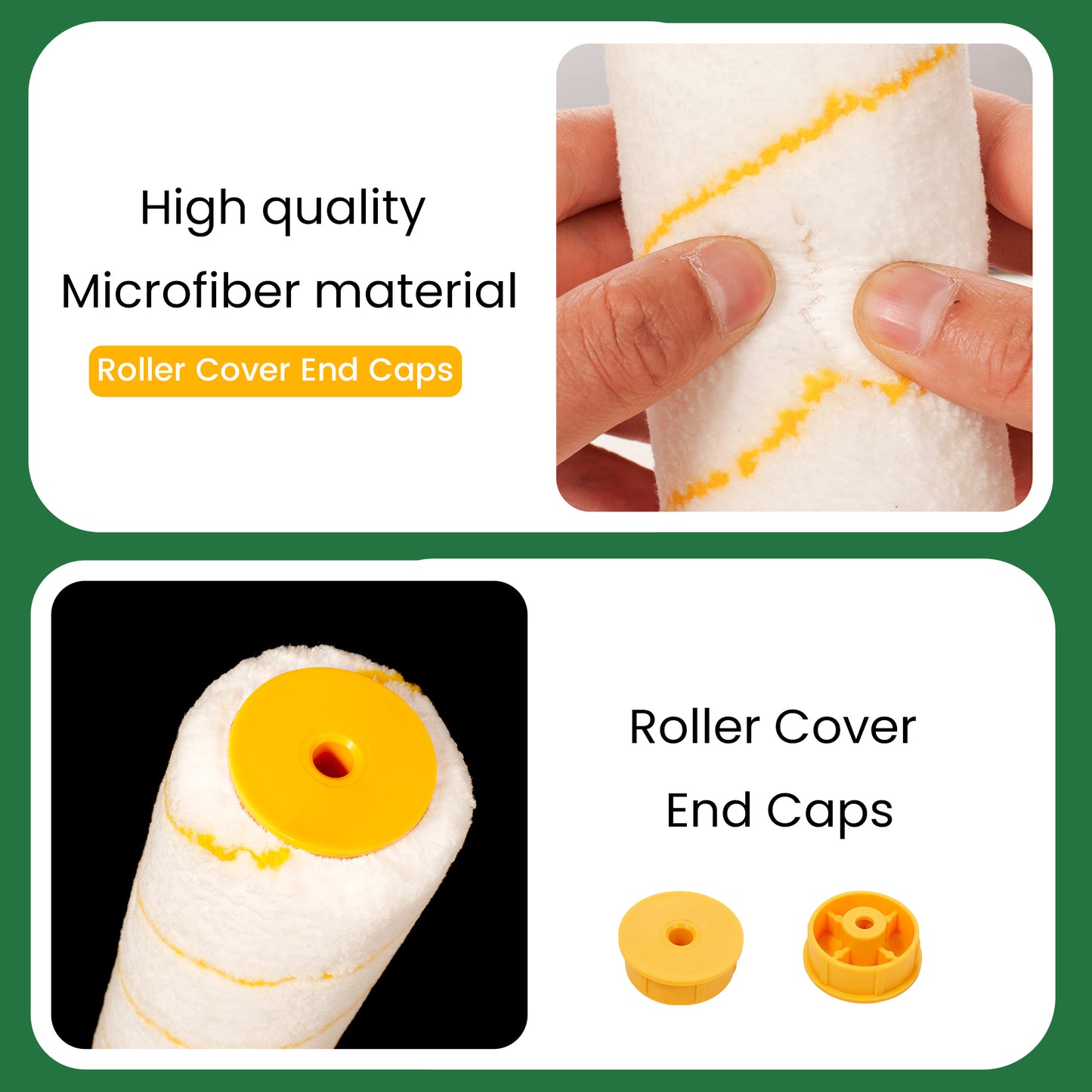 VOOMEY 18-Inch Microfiber Roller Set - 3-Piece Pack