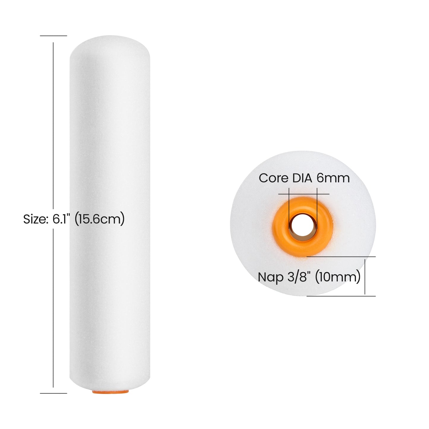 6 Inch 48 pcs Foam Paint Roller Covers