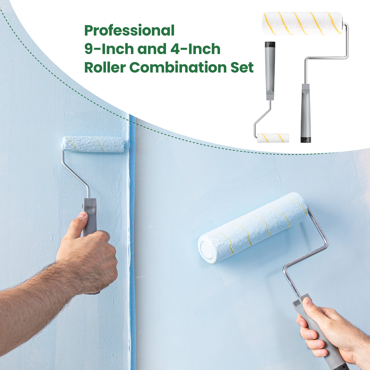 VOOMEY Practical DIY Paint Roller Kit -17 Piece